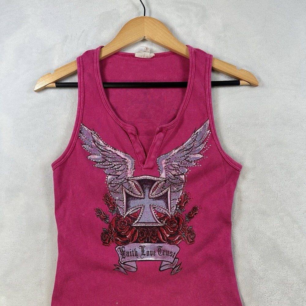 Vintage Vocal Skull Faith Love Trust Mini Dress Back And Front Hit Size XL